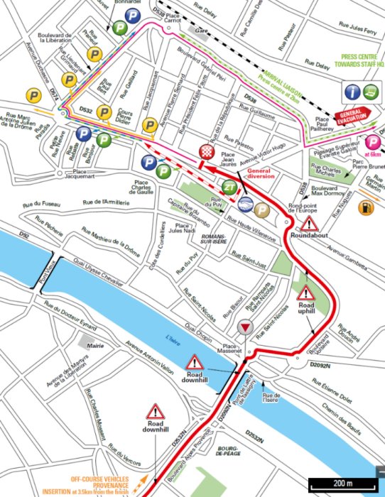 De slotkilometers van vandaag (Bron: Letour.fr)