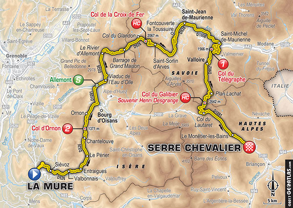 De route van vandaag (Bron: Letour.fr)