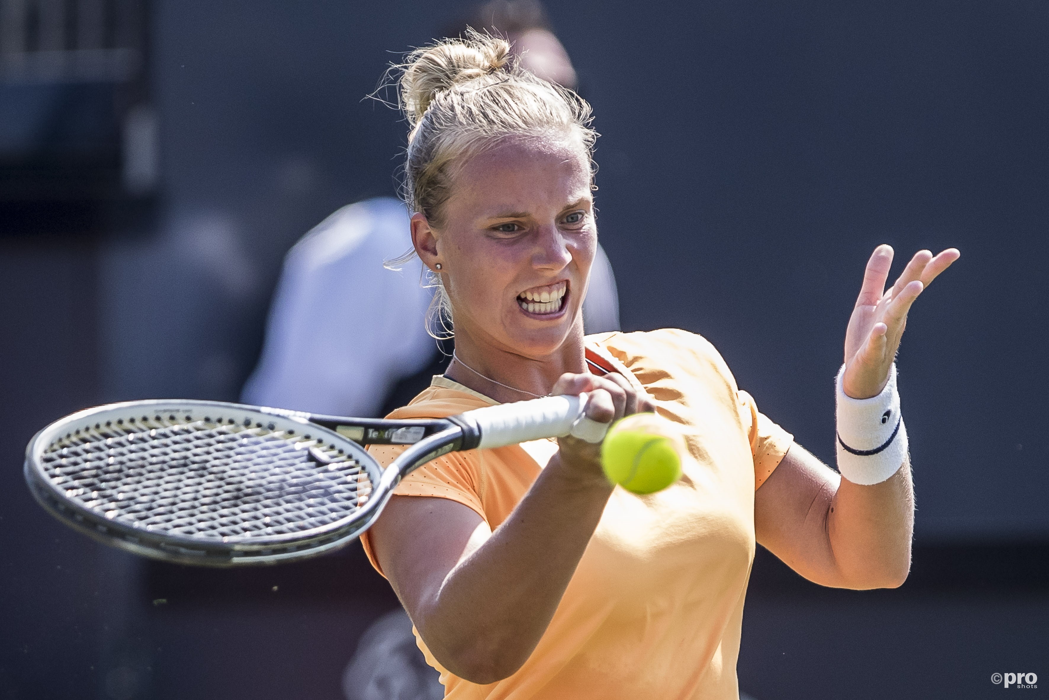 Richel Hogenkamp  gaat in eerste WTA halve finale onderuit. (PRO SHOTS/Joep Leenen)