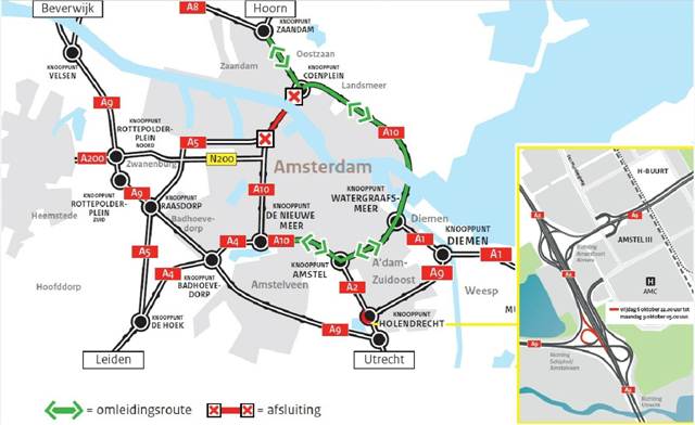 Coentunnel afgesloten voor verkeer (Foto: Rijkswaterstaat)