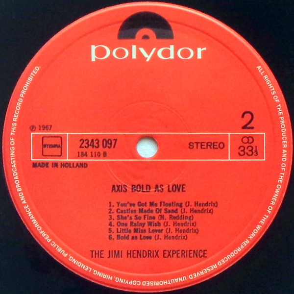 The Jimi Hendrix Experience - Axis: Bold As Love B