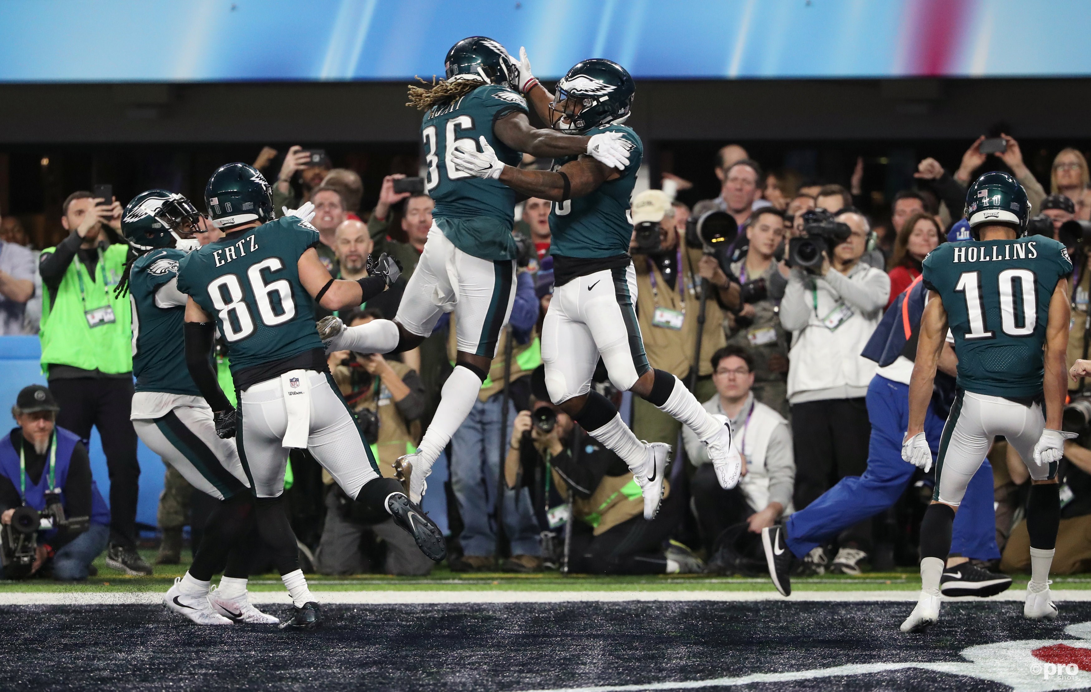 De Philadelphia Eagles vieren een touchdown (Pro Shots / Action Images)