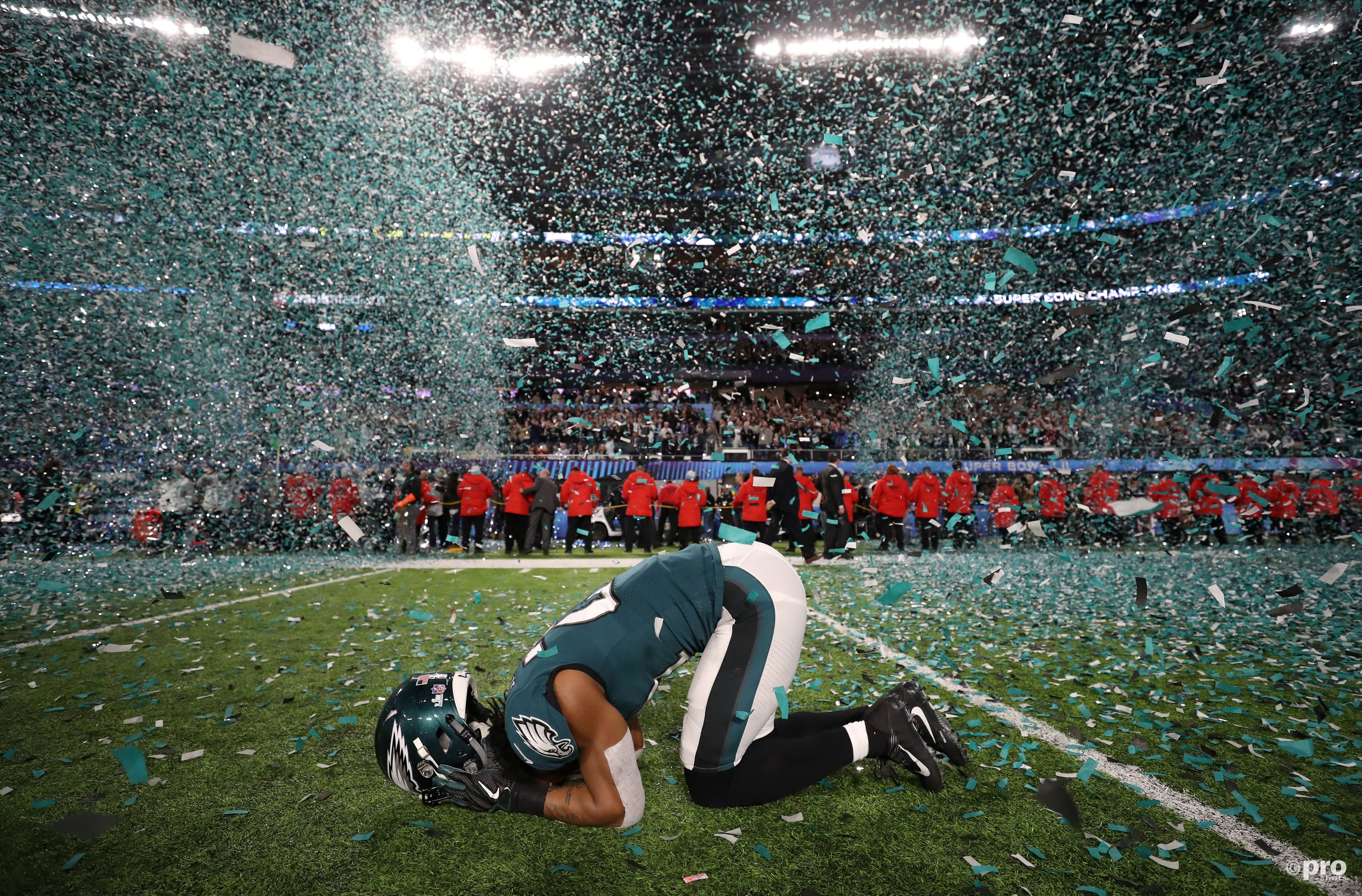 Pure emotie bij Philadelphia Eagles-speler Patrick Robinson na het winnen van de Super Bowl (Pro Shots / Action Images)