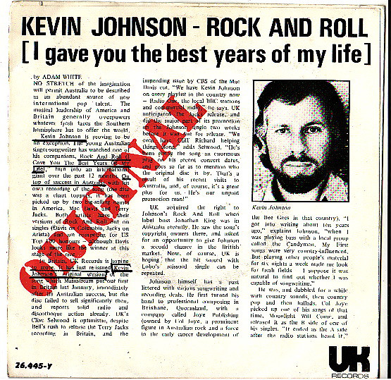 Kevin Johnson - Rock 'n' Roll (I Gave You The Best Years Of Life)