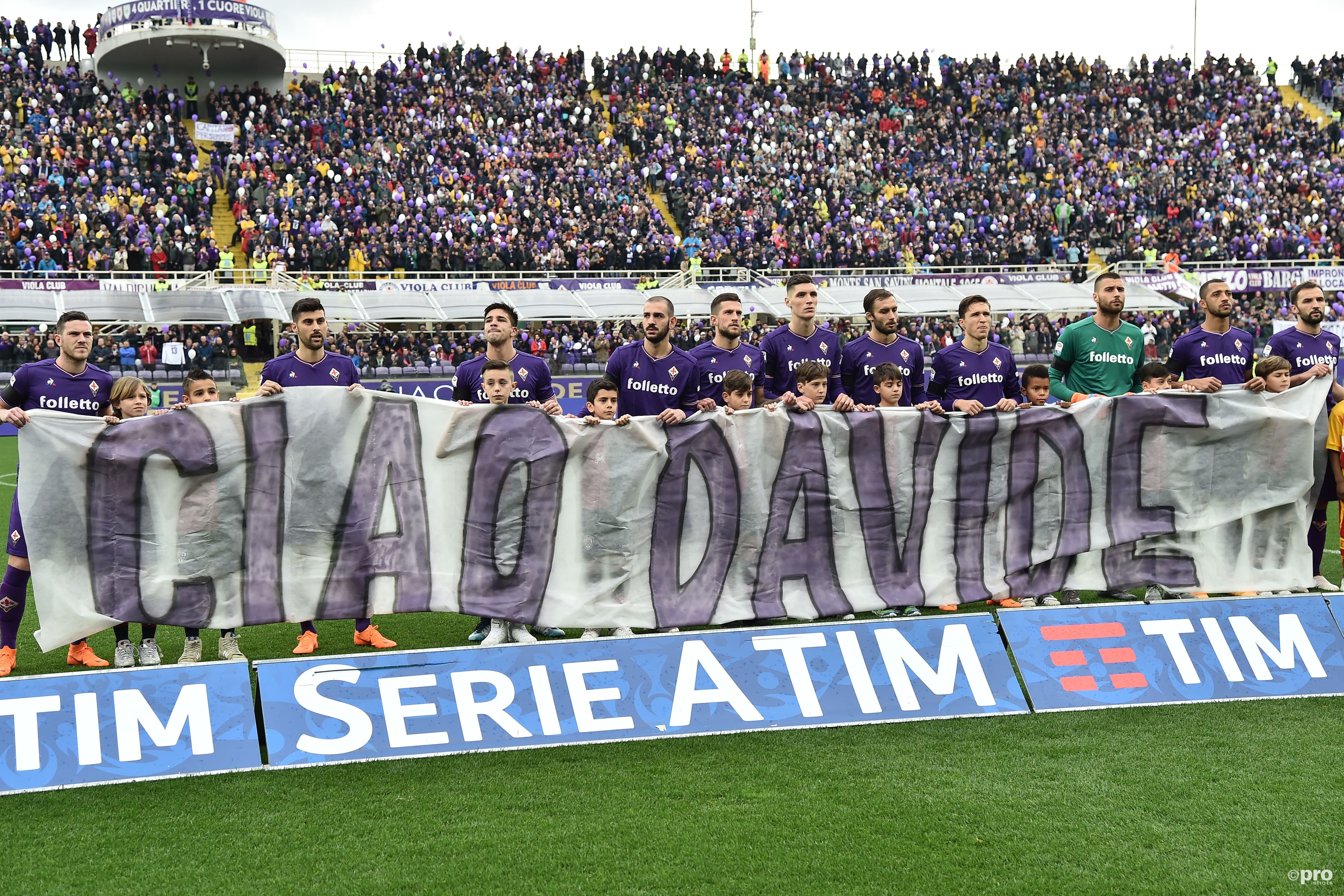 De spelers herdenken Astori (Pro Shots/Insidefotos)