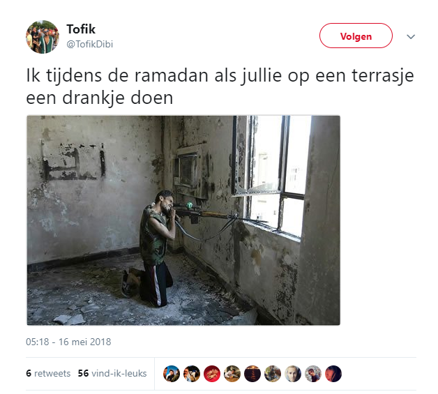 Tofik Dibi gaat terrasgangers sniperen tijdens Ramadan