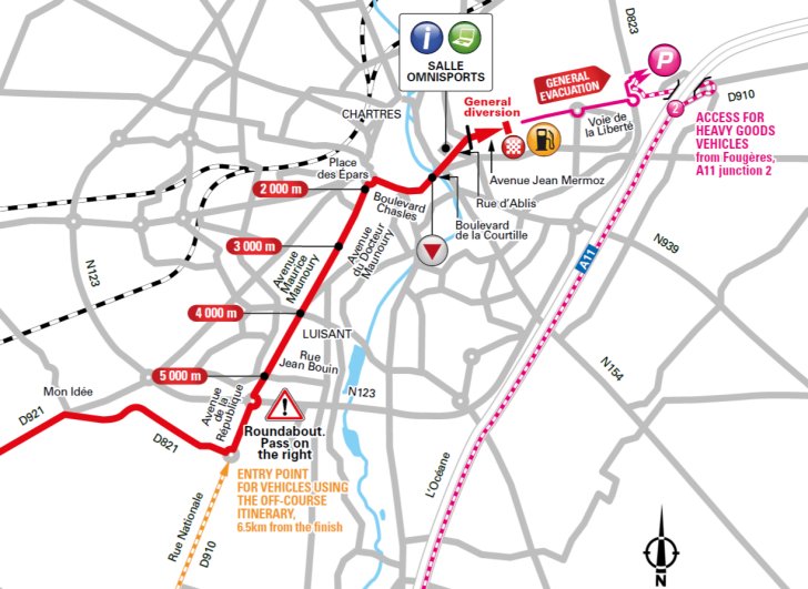 De slotkilometers van vandaag (Bron: Letour.fr)