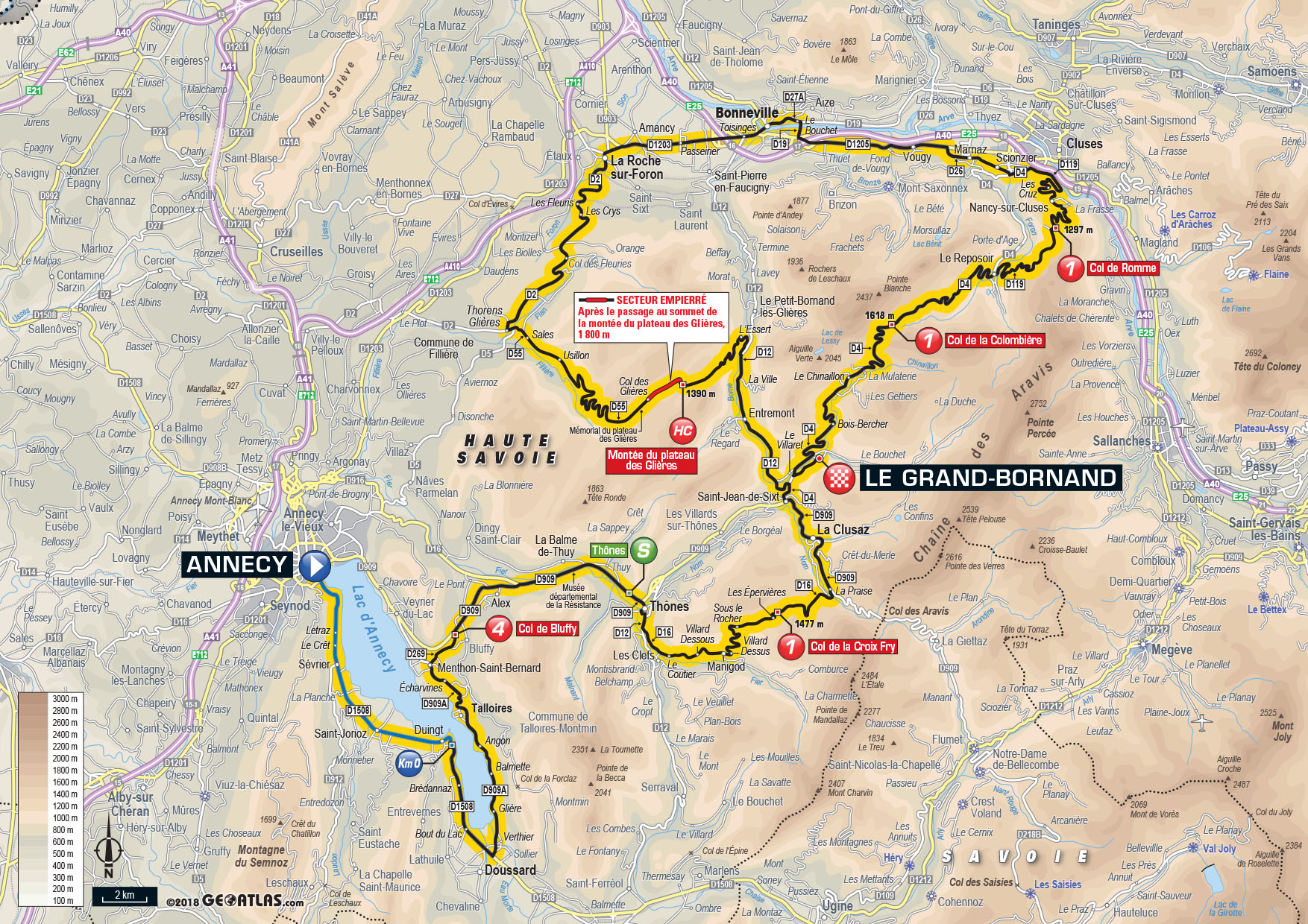 De route van vandaag (Bron: Letour.fr) De route van vandaag (Bron: Letour.fr)
