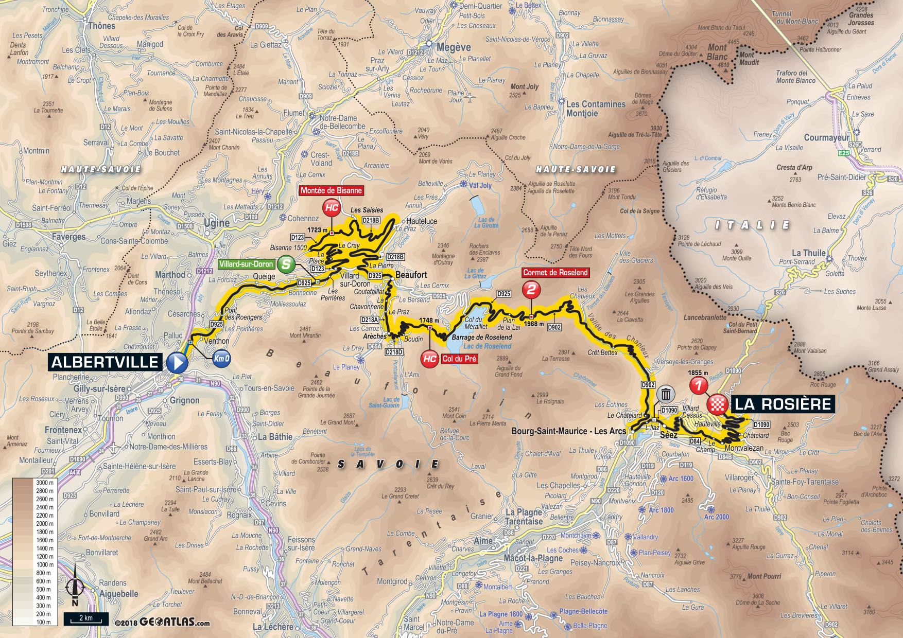 De route van vandaag (Bron: Letour.fr) De route van vandaag (Bron: Letour.fr)