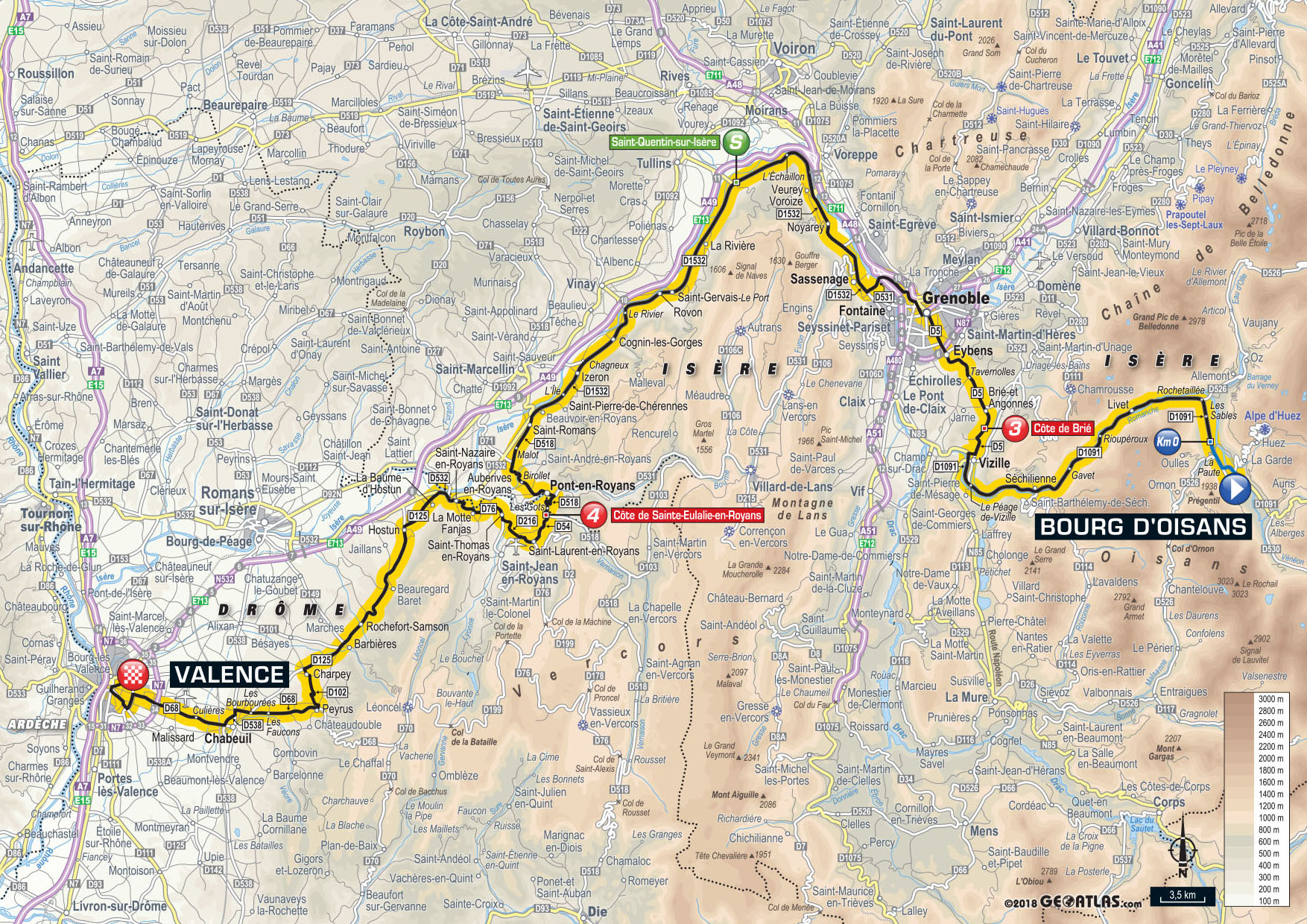 De route van vandaag (Bron: Letour.fr)