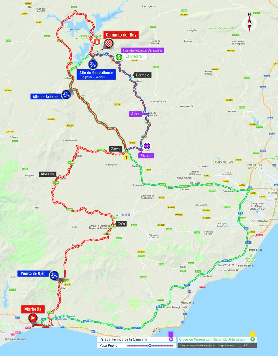 De route van vandaag (Bron: La Vuelta)