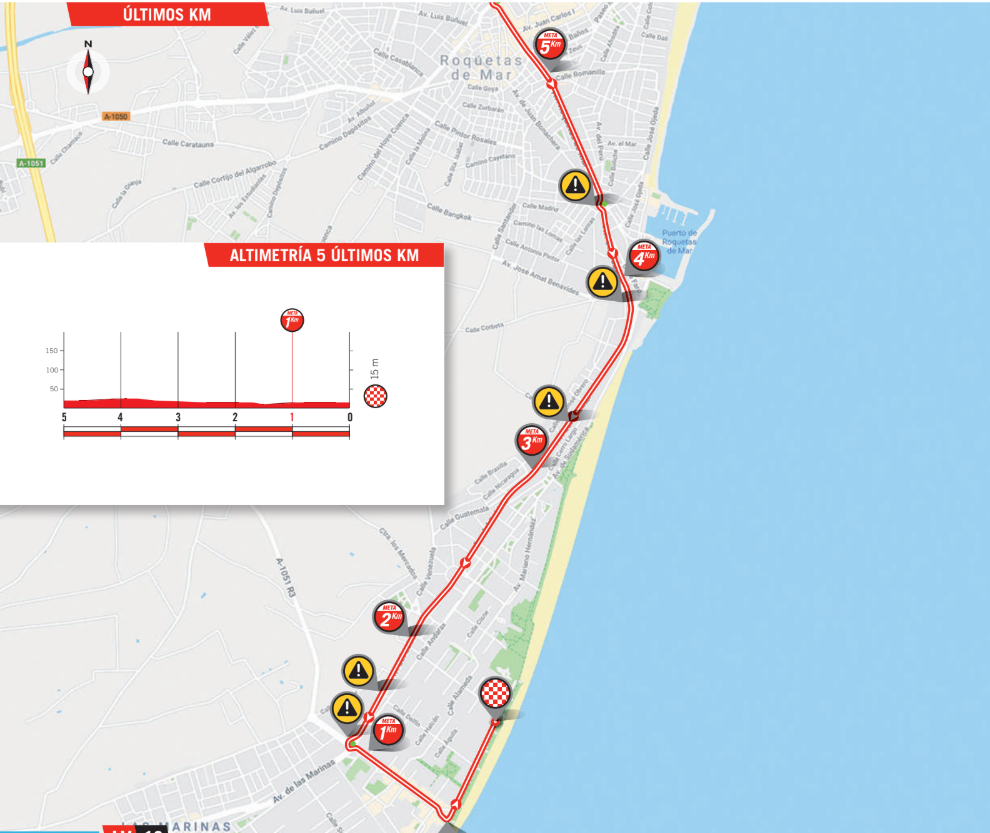 De slotkilometers van vandaag (Bron: La Vuelta) De slotkilometers van vandaag (Bron: La Vuelta)