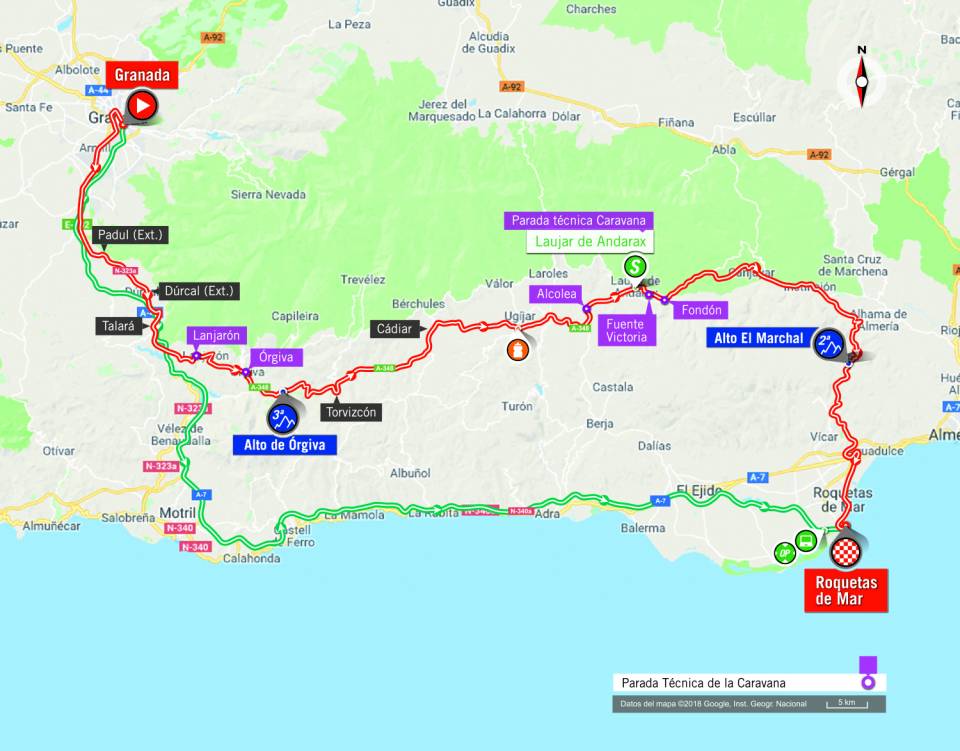 De route van vandaag (Bron: La Vuelta)