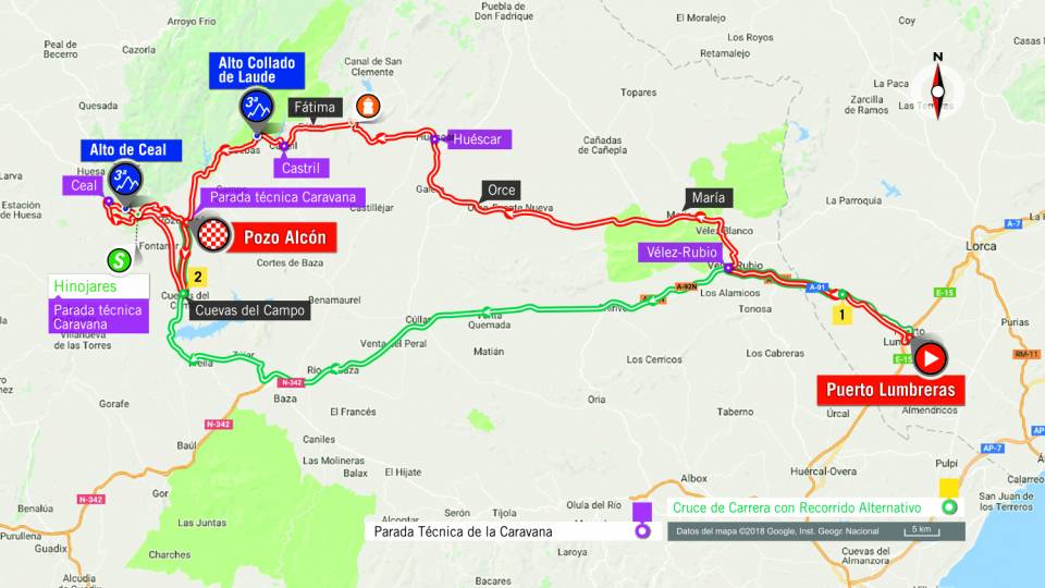 De route van vandaag (Bron: La Vuelta)