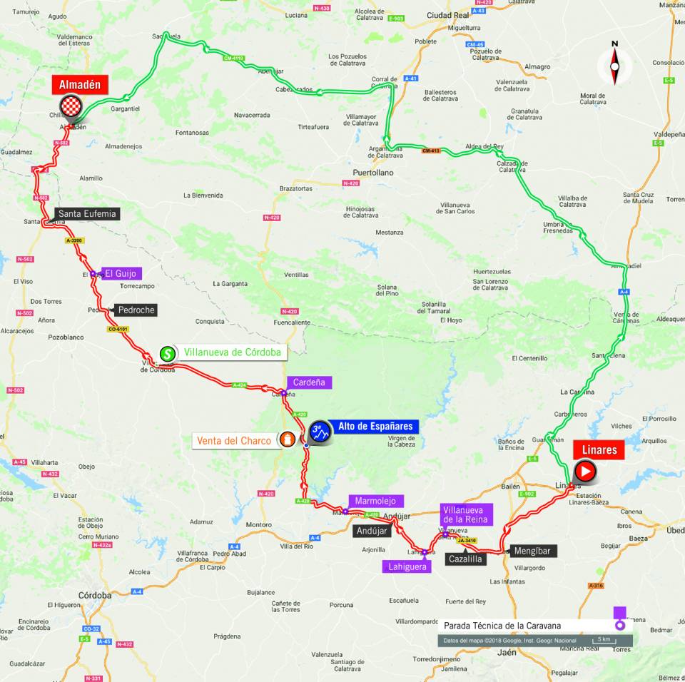 De route van vandaag (Bron: La Vuelta)