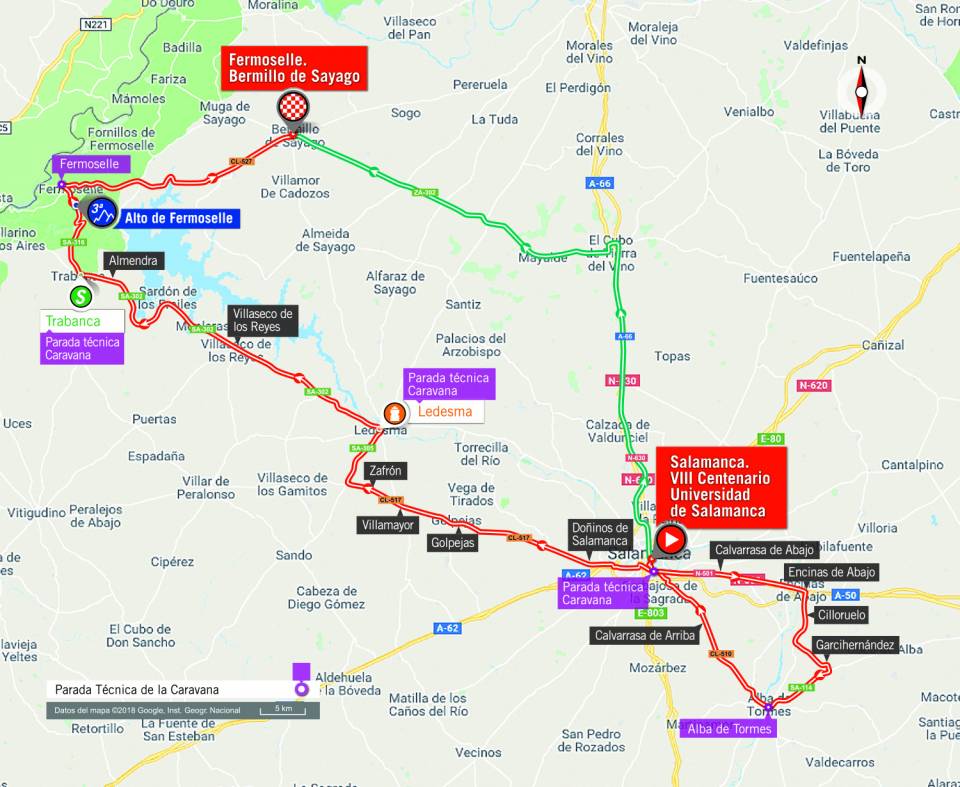 De route van vandaag (Bron: La Vuelta)