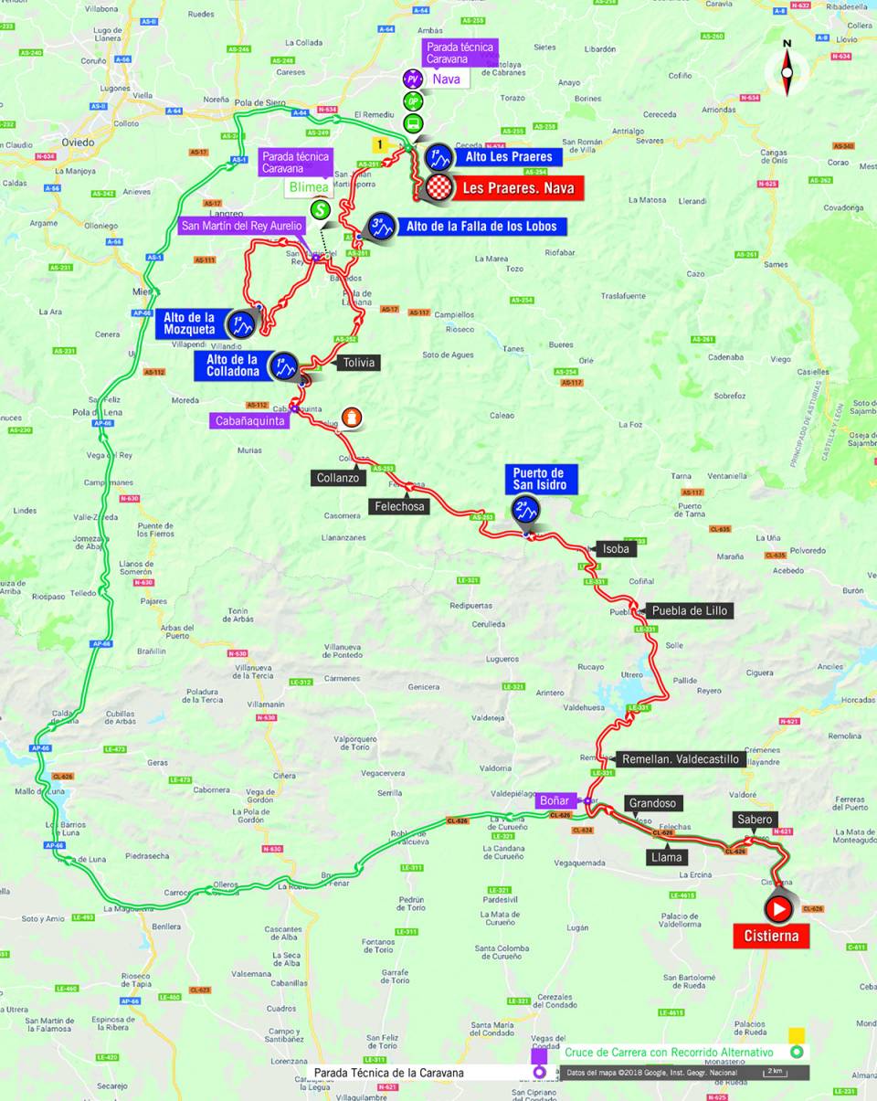 De route van vandaag (Bron: La Vuelta)