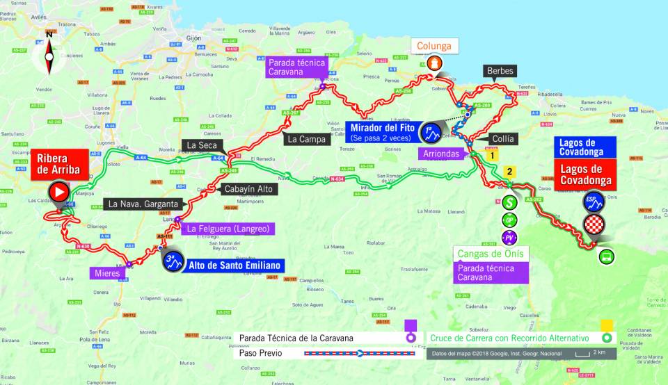 De route van vandaag (Bron: La Vuelta)