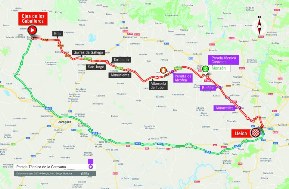 De route van vandaag (Bron: La Vuelta) De route van vandaag (Bron: La Vuelta)