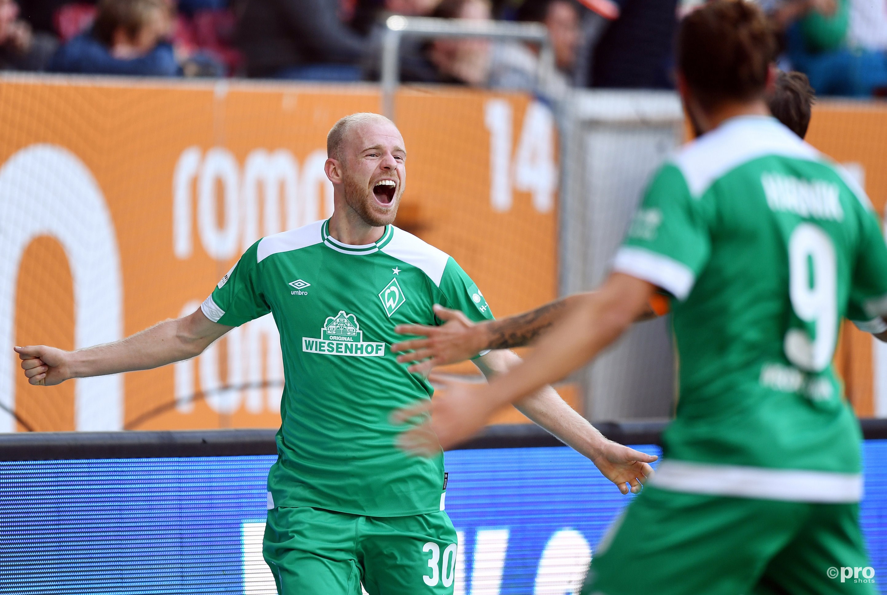 Davy Klaassen scoort voor het eerst van Werder Bremen. (PRO SHOTS/Witters)