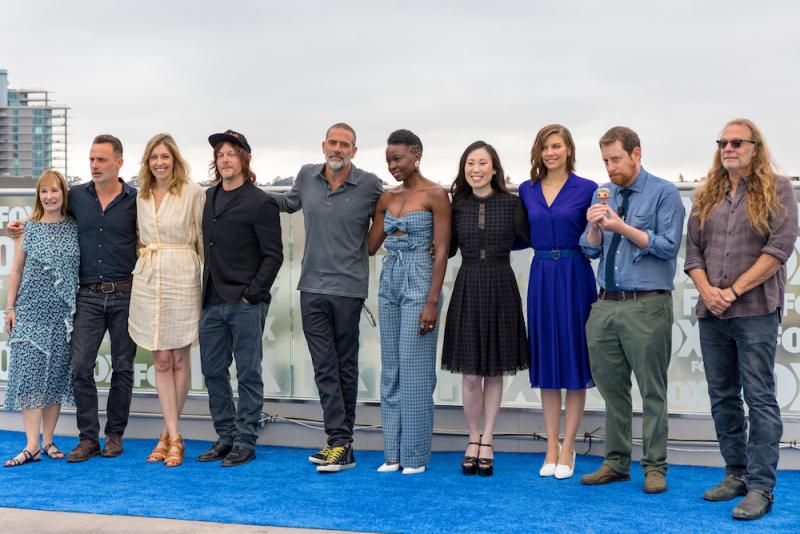 The Walking Dead: Gale Anne Hurd, Andrew Lincoln, Denise Huth, Norman Reedus, Jeffrey Dean, Danai Gurira, Angela Kang, Lauren Cohan, Scott M Gimple, Greg Nicotero (Foto: Yuen Li)