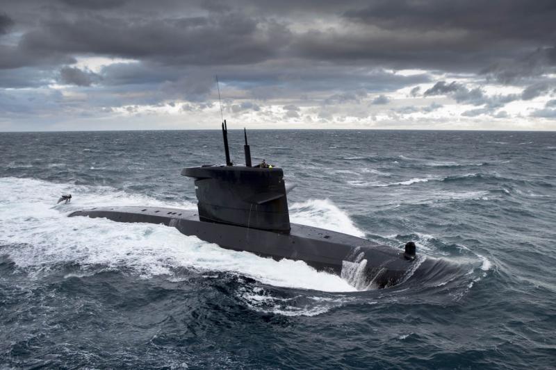 Zr. Ms. Walrus tijdens een oefening in de Britse wateren (Archieffoto Defensie)