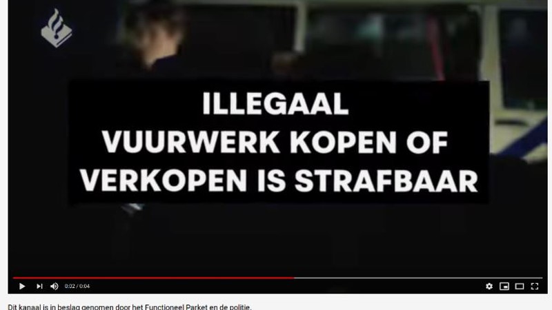 Polite haalt YouTube-kanaal offline om illegaal vuurwerk (Foto: Politie.nl)