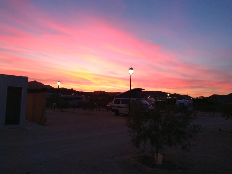 Zonsondergang in Los Puertos de Santa Barbara (Foto: Kroezel)