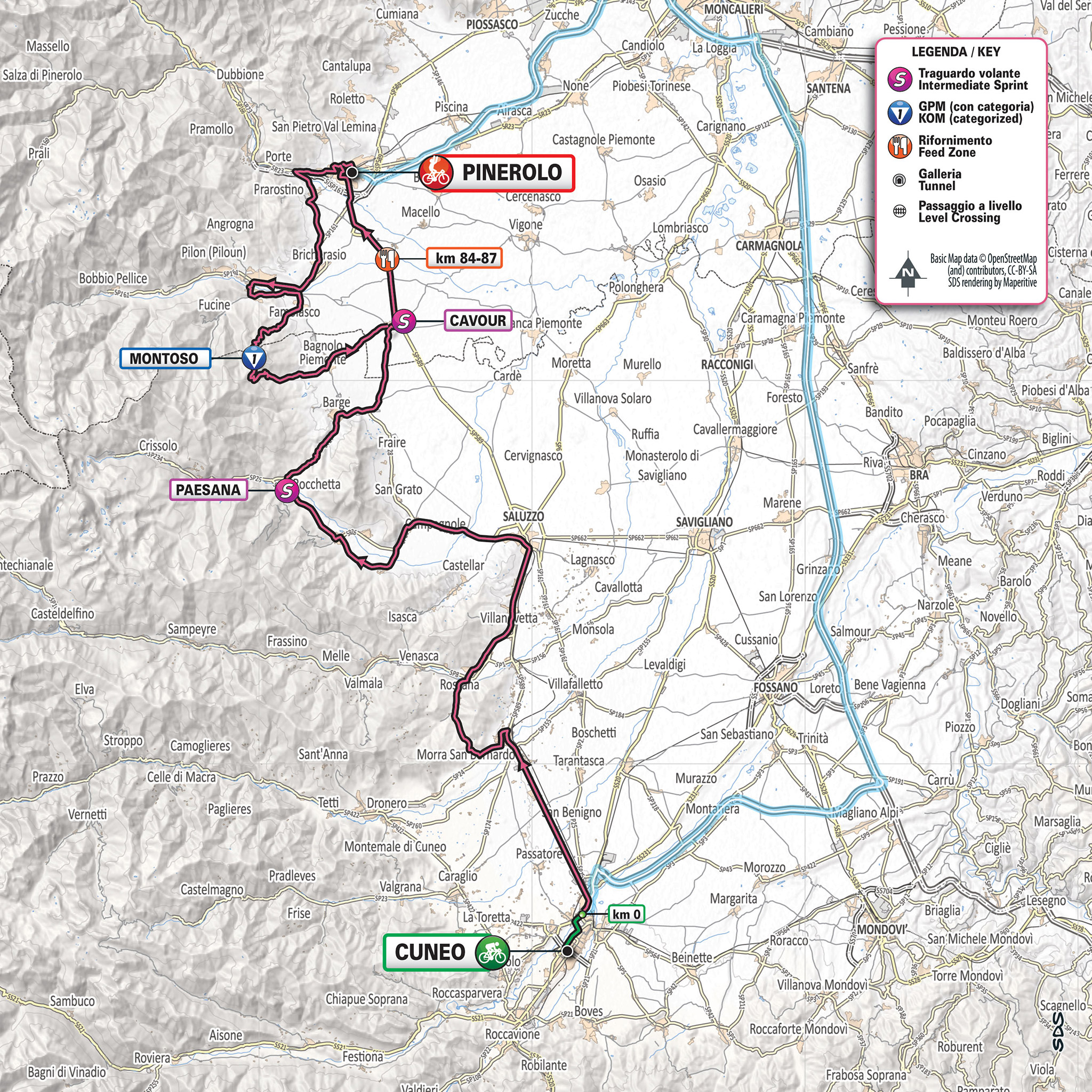 De route van vandaag (Bron: Giro d'Italia) De route van vandaag (Bron: Giro d'Italia)