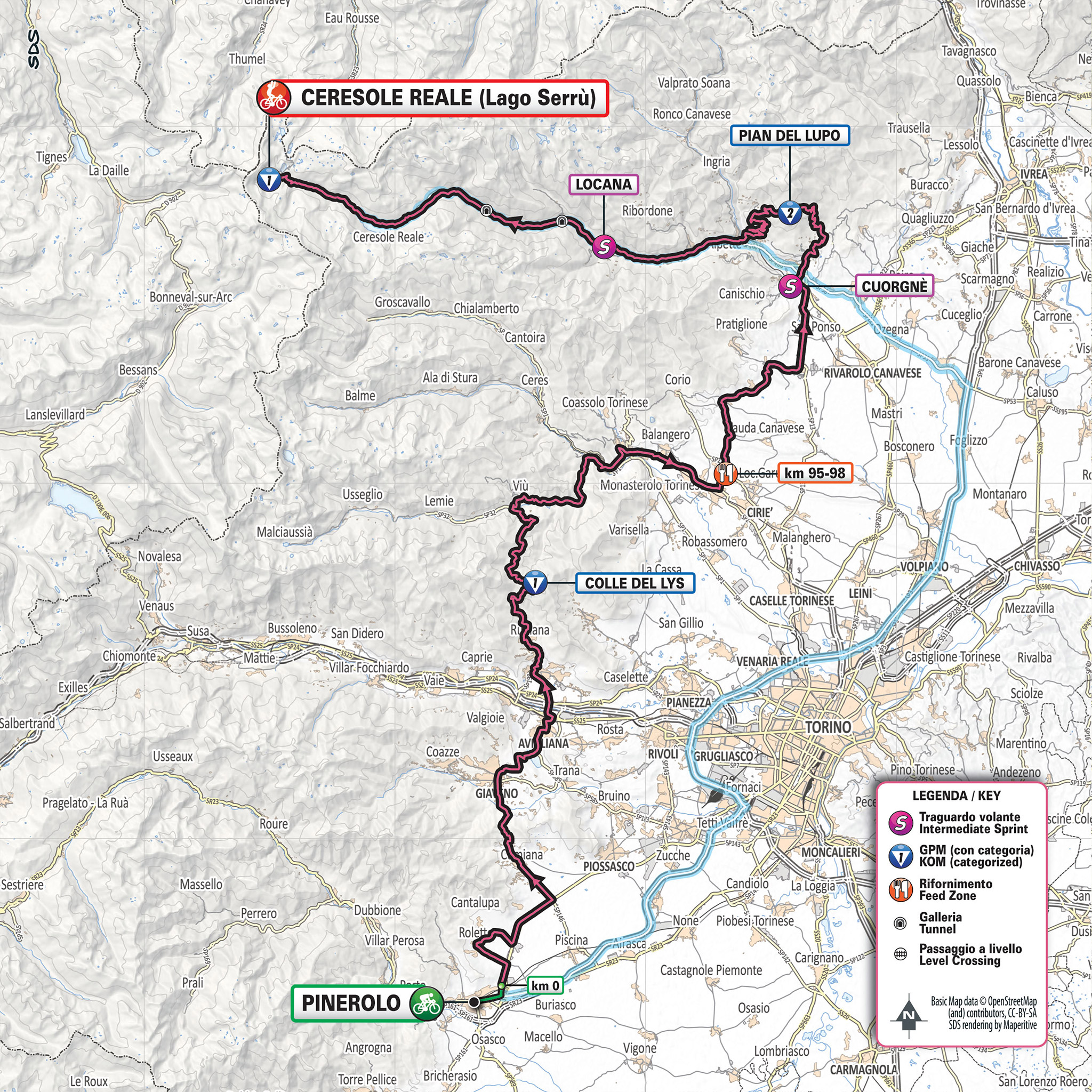 De route van vandaag (Bron: Giro d'Italia)