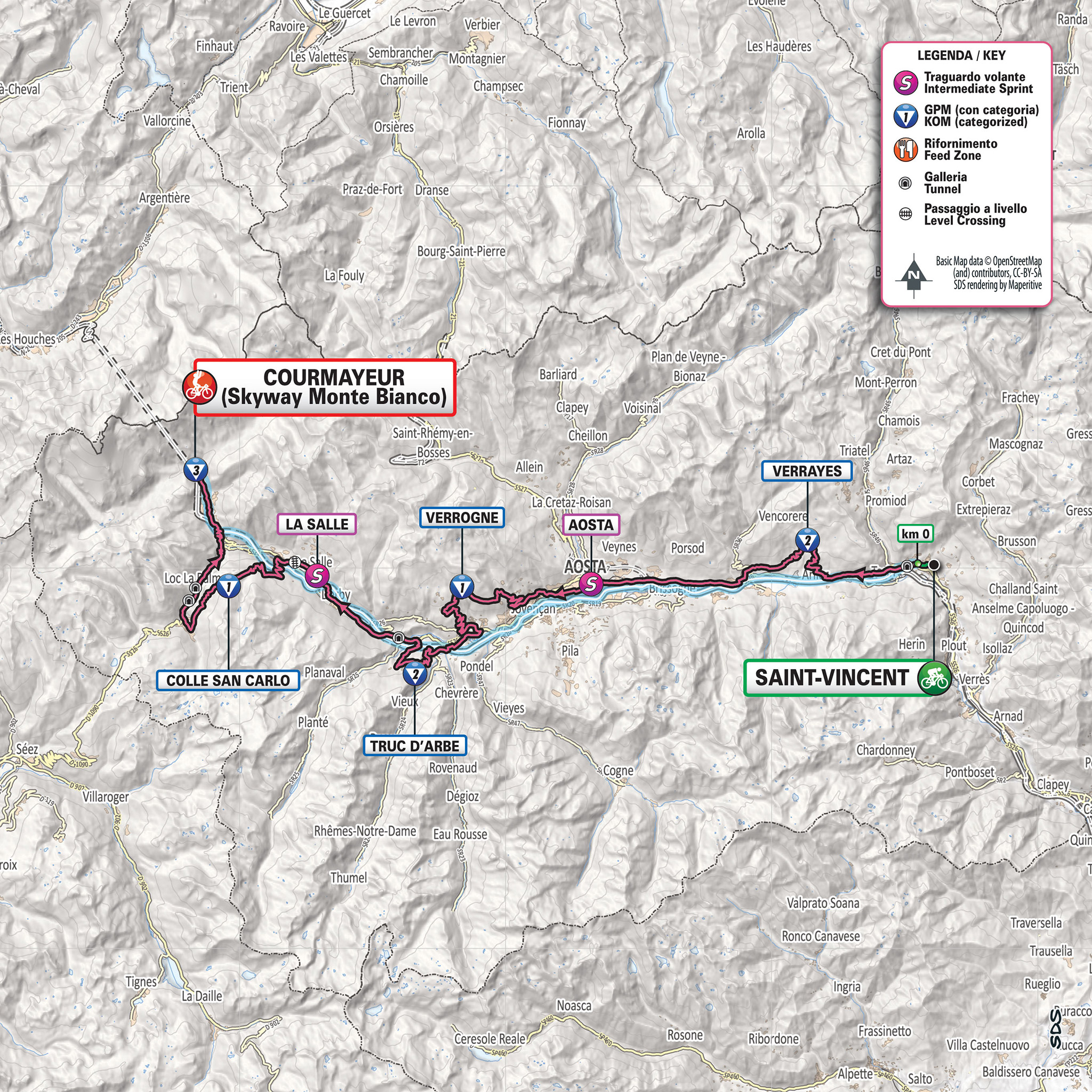 De route van vandaag (Bron: Giro d'Italia)