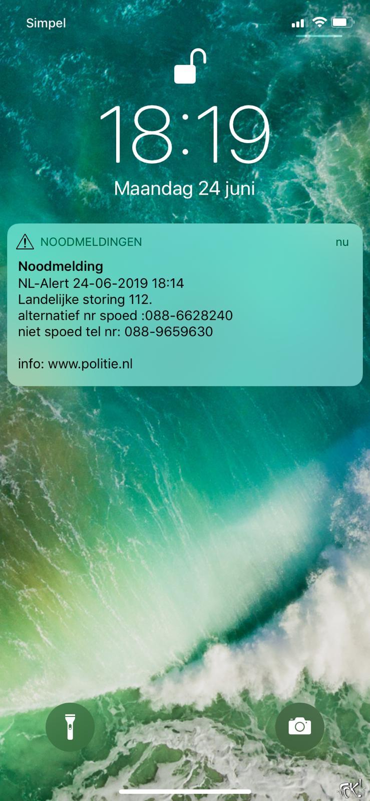 NL-Alert 112-storing (Foto: FOK!)