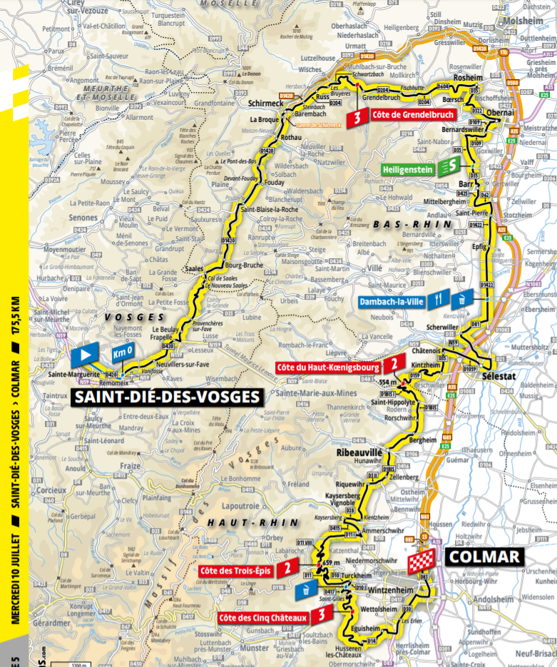 De route van vandaag (Bron: Letour.fr)