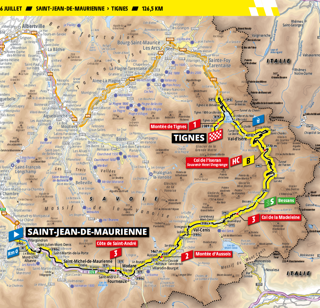 De route van vandaag (Bron: Letour.fr)