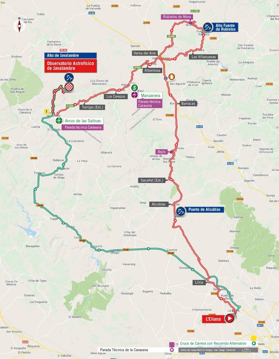 De route van vandaag (Bron: La Vuelta)