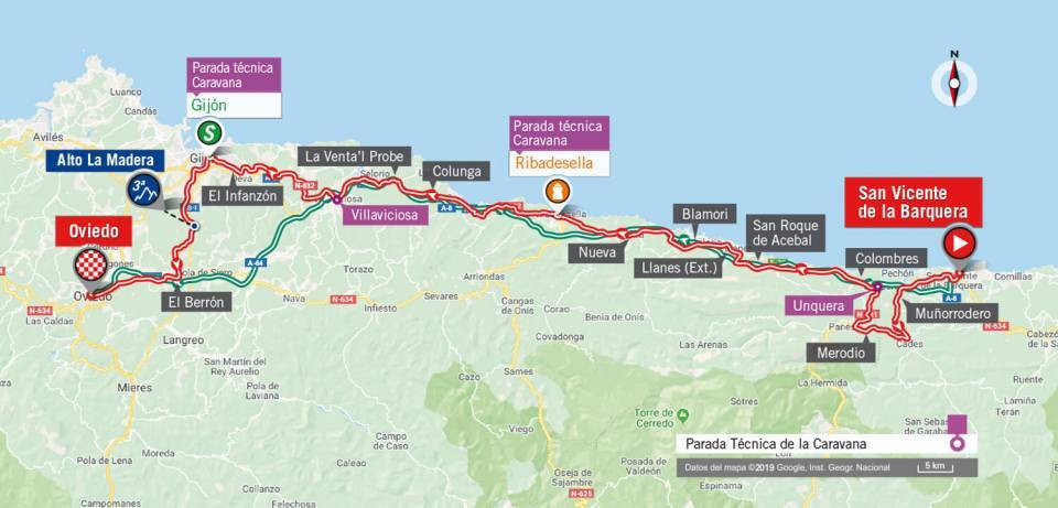 De route van vandaag (Bron: La Vuelta)