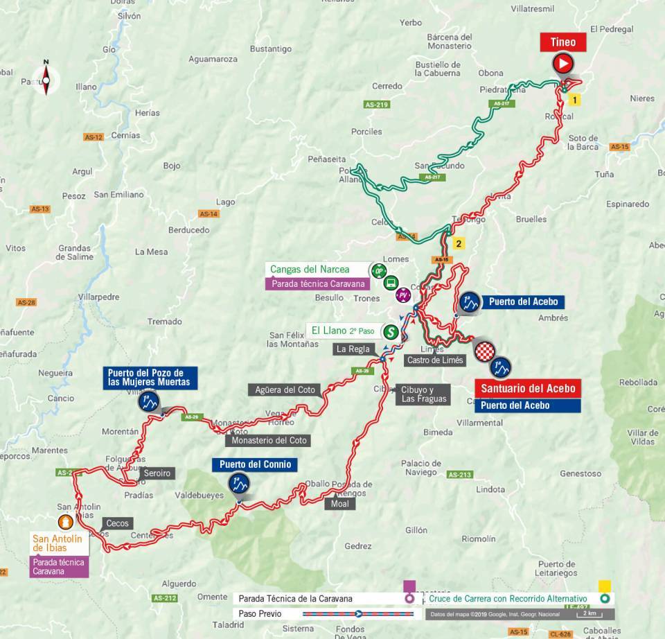De route van vandaag (Bron: La Vuelta) De route van vandaag (Bron: La Vuelta)