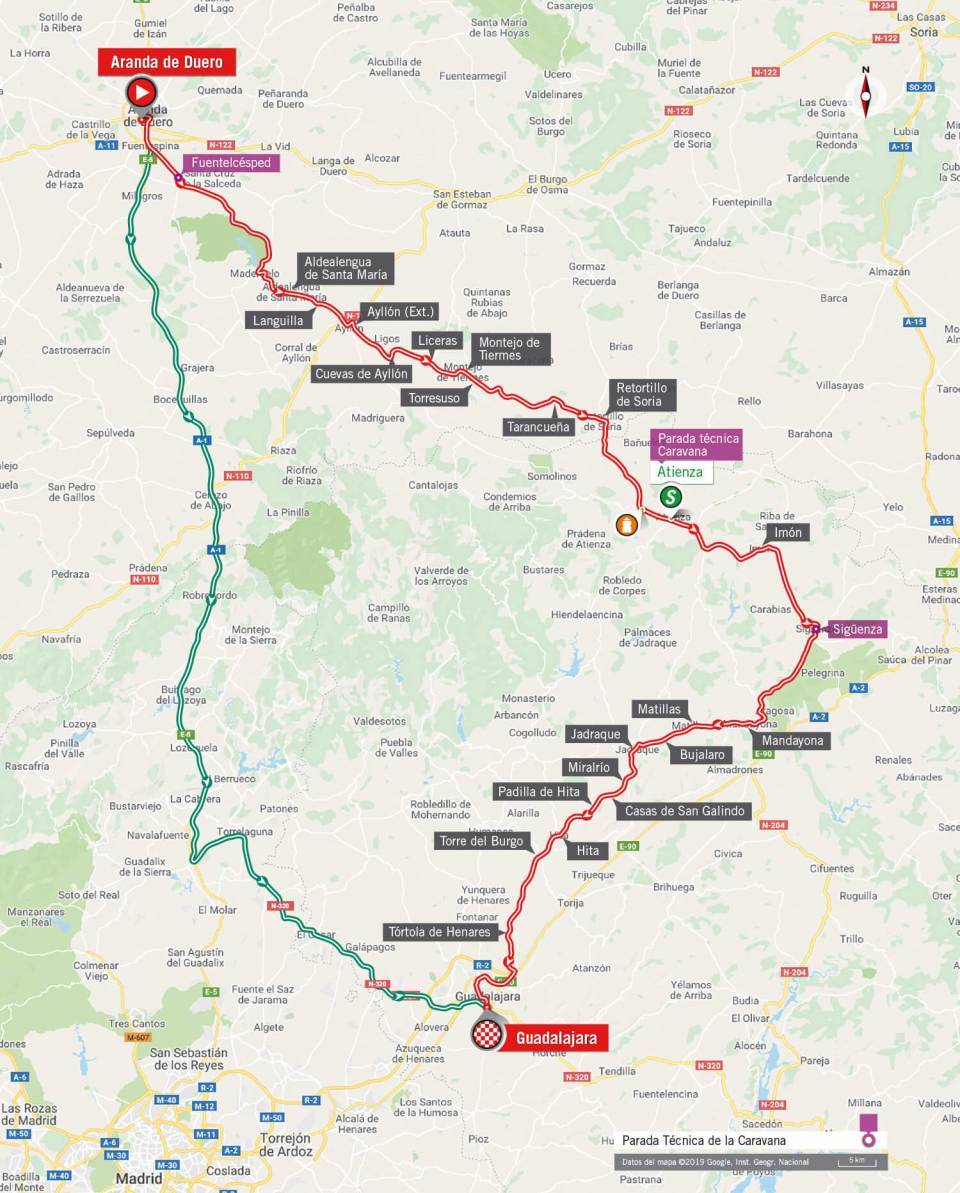 De route van vandaag (Bron: La Vuelta) De route van vandaag (Bron: La Vuelta)