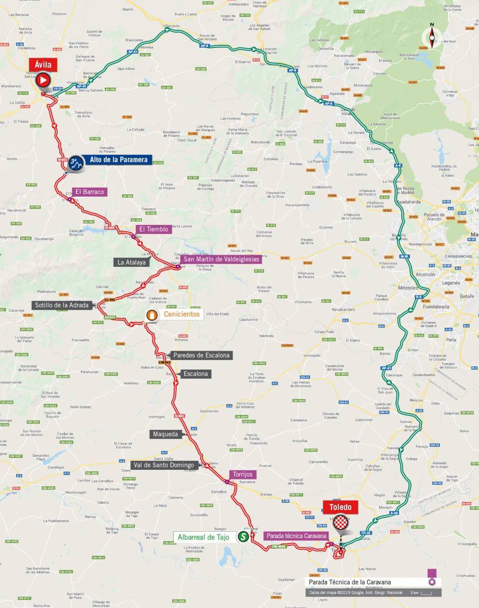 De route van vandaag (Bron: La Vuelta)