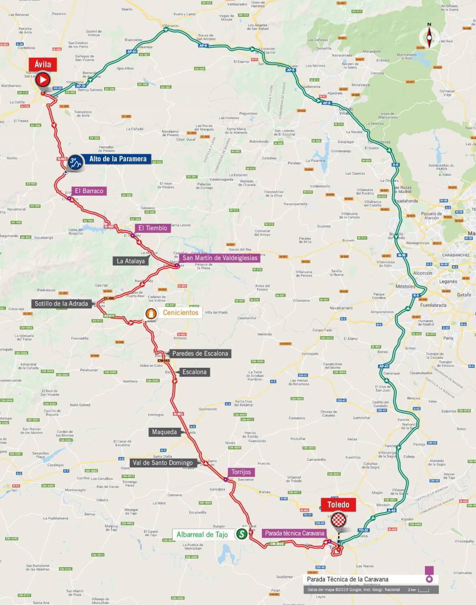 De route van vandaag (Bron: La Vuelta) De route van vandaag (Bron: La Vuelta)
