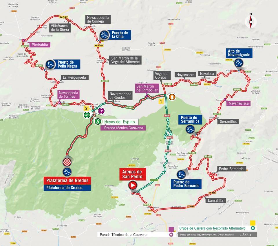 De route van vandaag (Bron: La Vuelta) De route van vandaag (Bron: La Vuelta)
