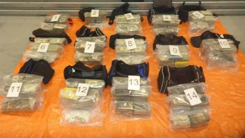 350 kilo cocaine in sporttassen (Afbeelding: Openbaar Ministerie)