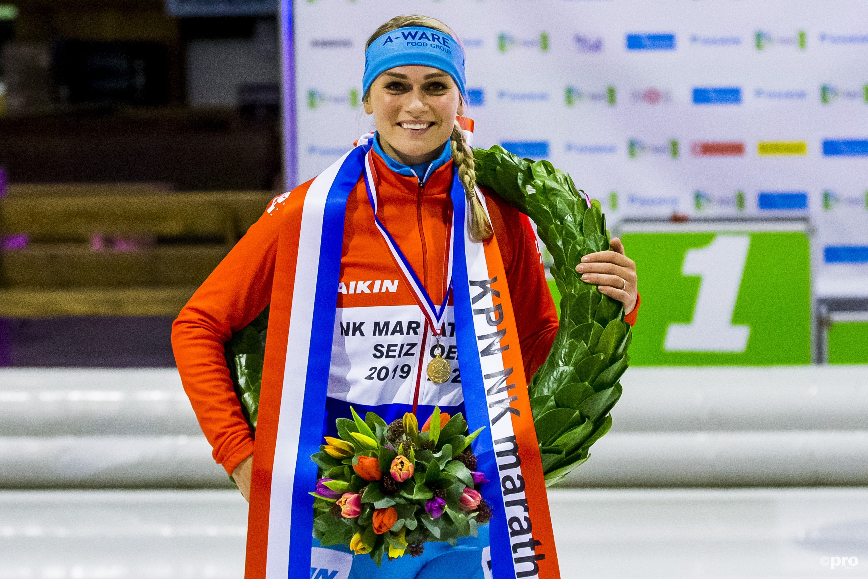 Vijfde Nederlandse titel voor Irene Schouten. (PRO SHOTS/Erik Pasman)