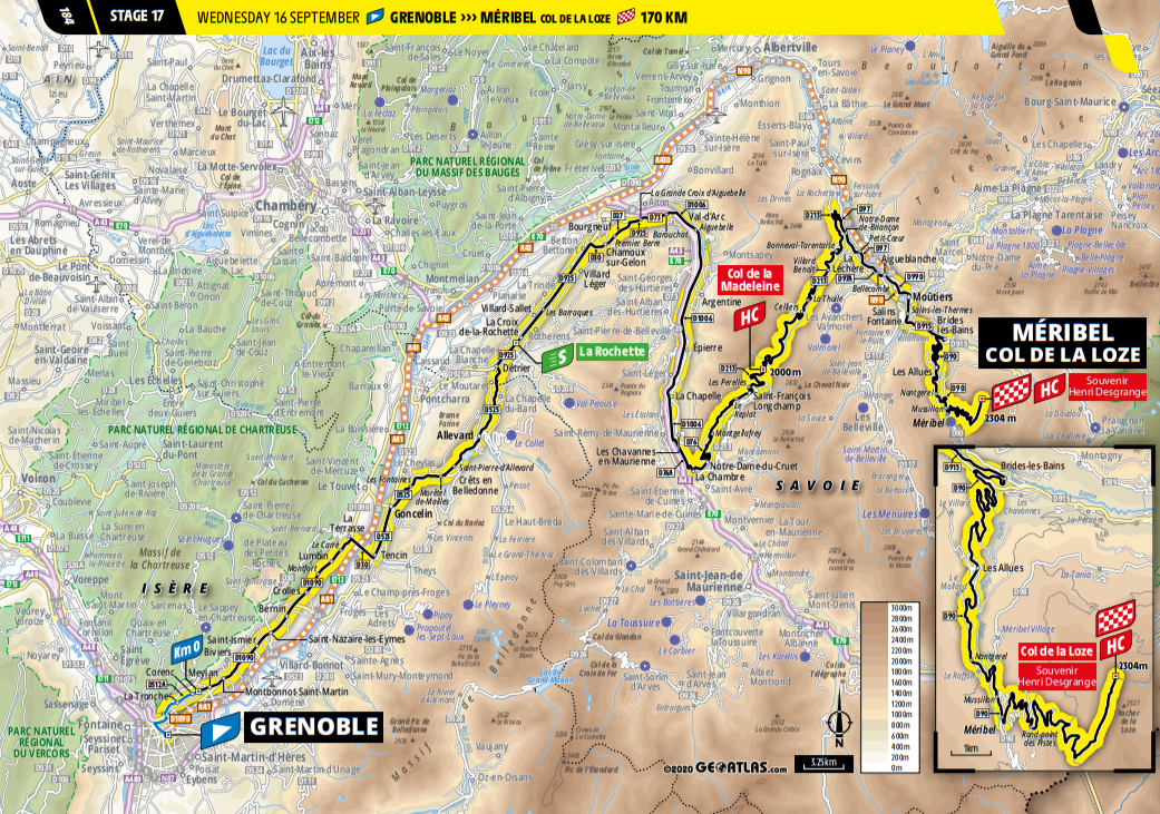 De route van vandaag (Bron: Letour.fr)