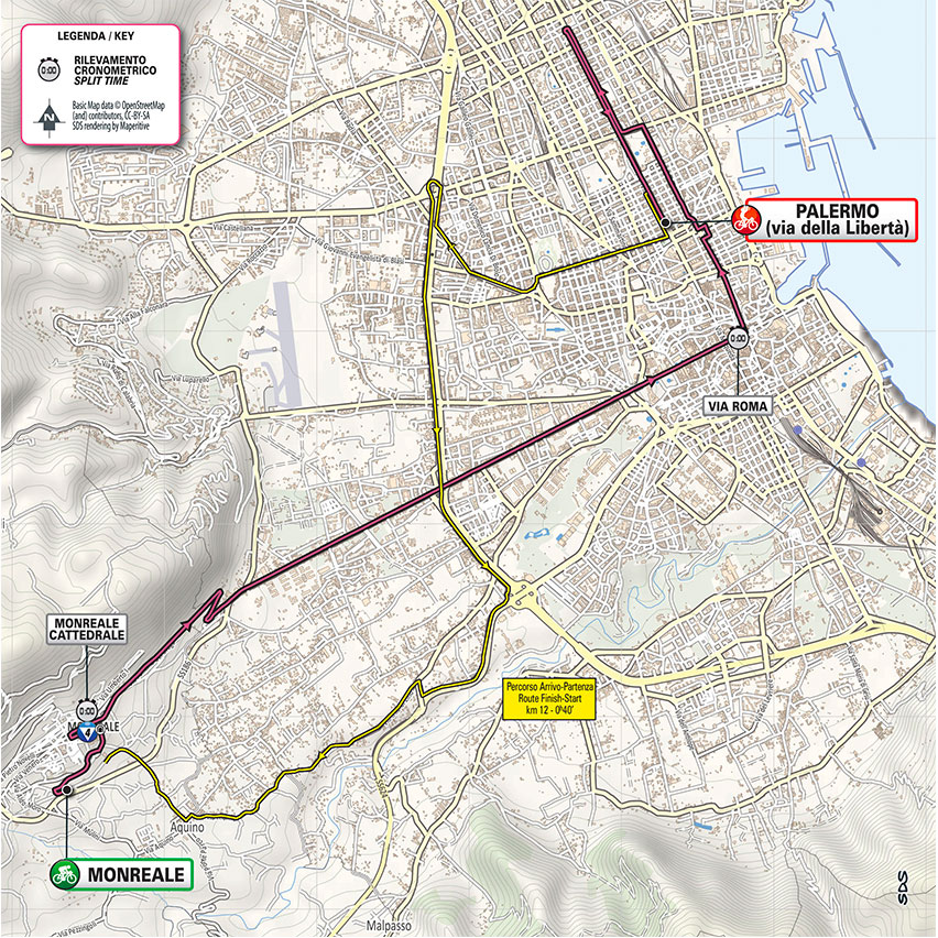 De route van vandaag (Bron: Giro d'Italia)