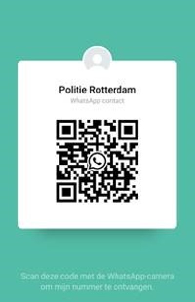 Scancode WhatsApp nummer Politie Rotterdam (Afbeelding: Politie Rotterdam)