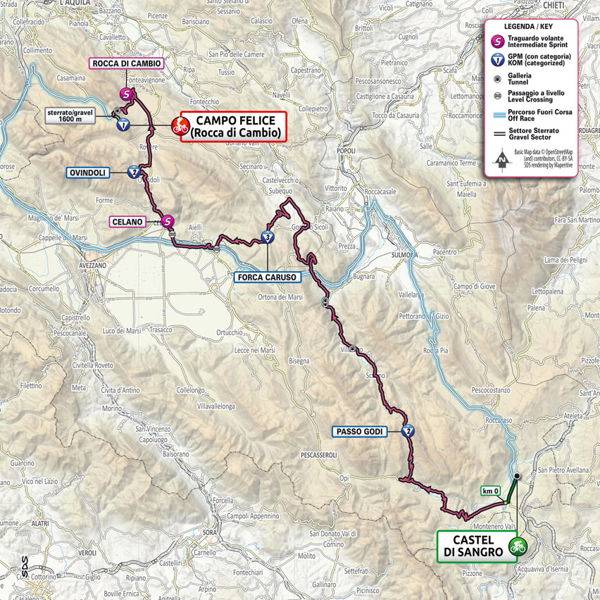 De route van vandaag (Bron: Giro d'Italia)