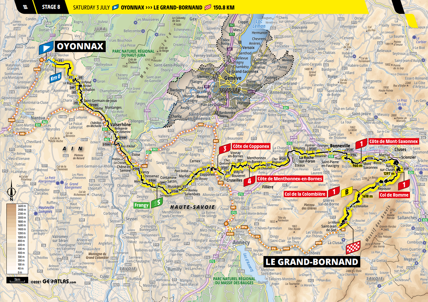 De route van vandaag (Bron: Tour de France)