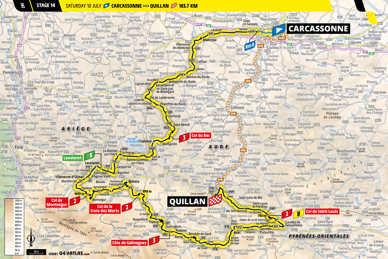 tour de france route van vandaag