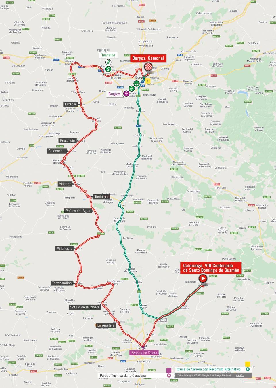 De route van vandaag (Bron: Vuelta a España)